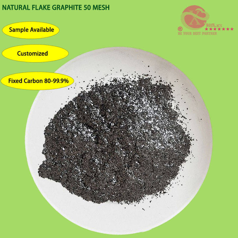 Customized 50 Mesh Flake Graphite Used for Coating Graphite Electrode Powder Pencil Lead And Ink Flake Graphite 95-98% Fixed Carbon 